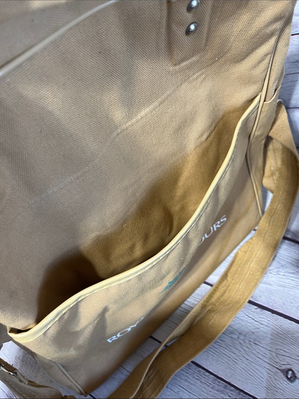 Tan Canvas Travel Tote Bag - Picture 4 of 9